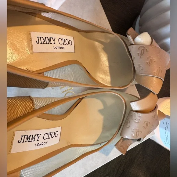 Jimmy Choo Tan Pointed Toe Heels - Picture 12 of 15